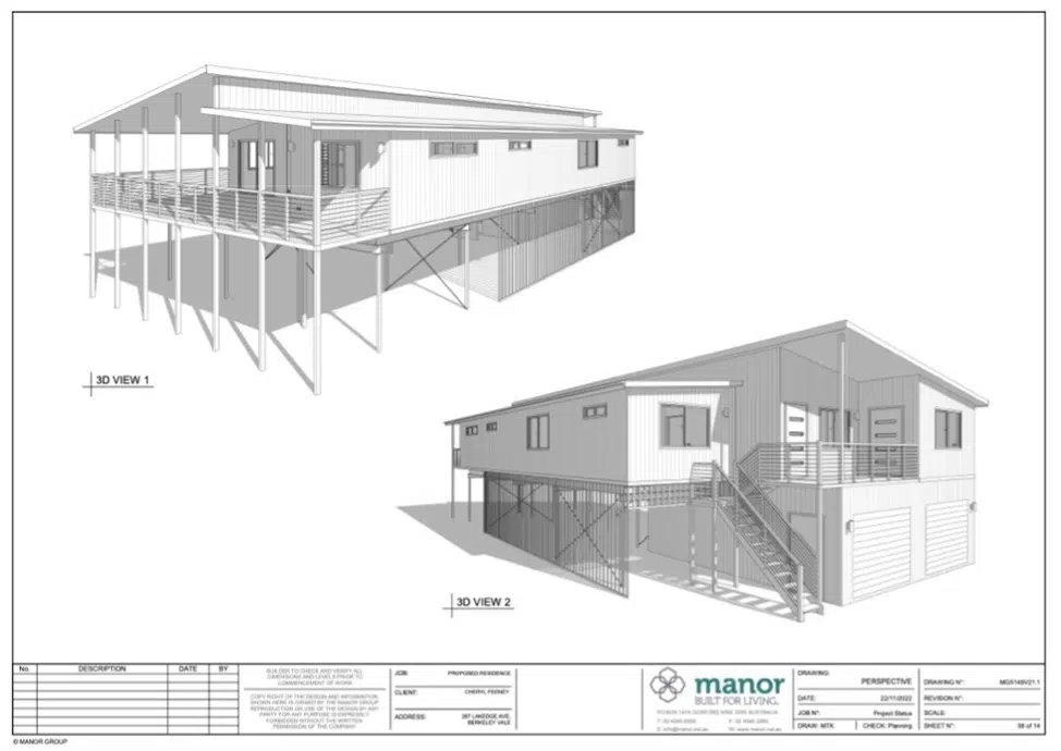 Design plans of an elevated modular home